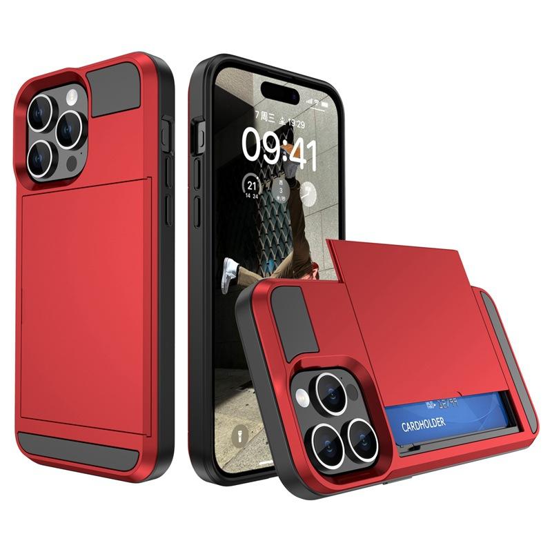 Custodia per Telefono per IPhone 17 Air 16E 16 15 14 Plus 13 12 11 Pro Max Portafoglio con Scomparto Porta Carte Tasca Scorrevole Cover Protettiva