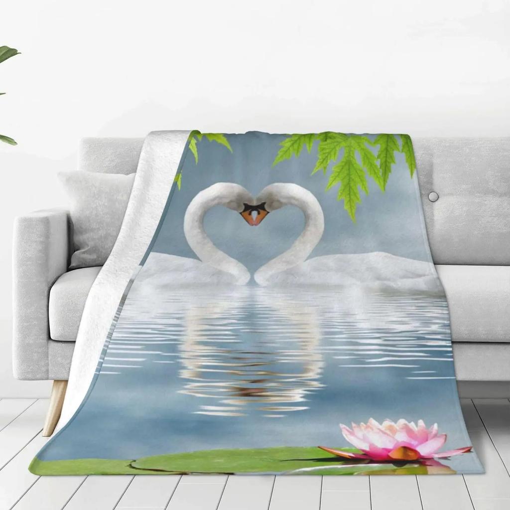Love the Swan Princess Printed Blanket for Sofa Bed Travel Camping Living Room Office Conditioning Blanket for All Seasons Gifts