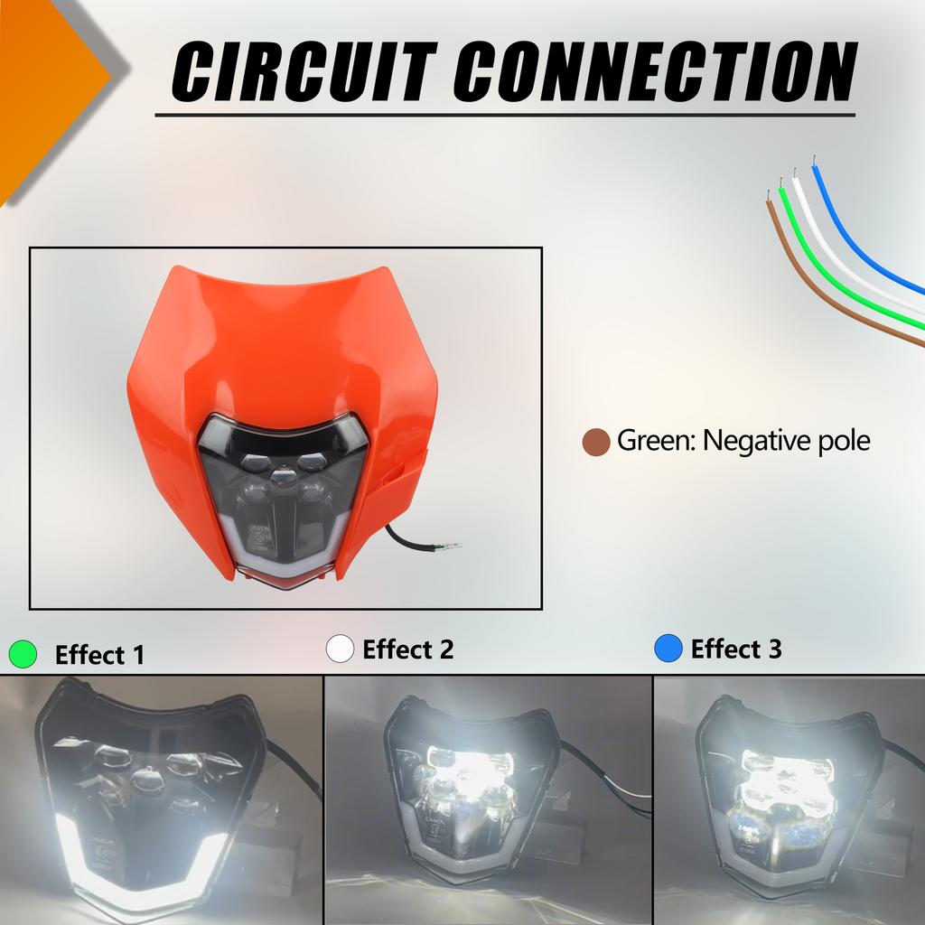 Motocross Headlamp Headlight For KTM EXC SXF MX Dirt Bike 2012-2016 Tuning Motorcycle Head Light Fairing Parts