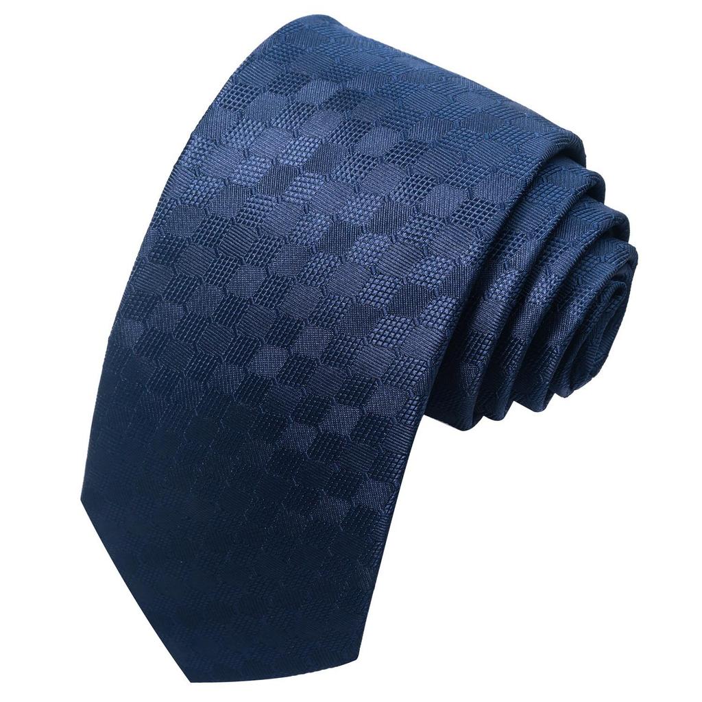 Spring/Summer Blue Series Men's Yarn-Dyed Jacquard Tie - British Style, Hand-Tied, Business Fashion