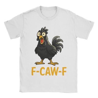 Funny F-Caw-F  Black Chicken Meme T Shirts Men's Cotton Novelty T-Shirts Round Collar  Tee Shirt Short Sleeve Tops Graphic Print