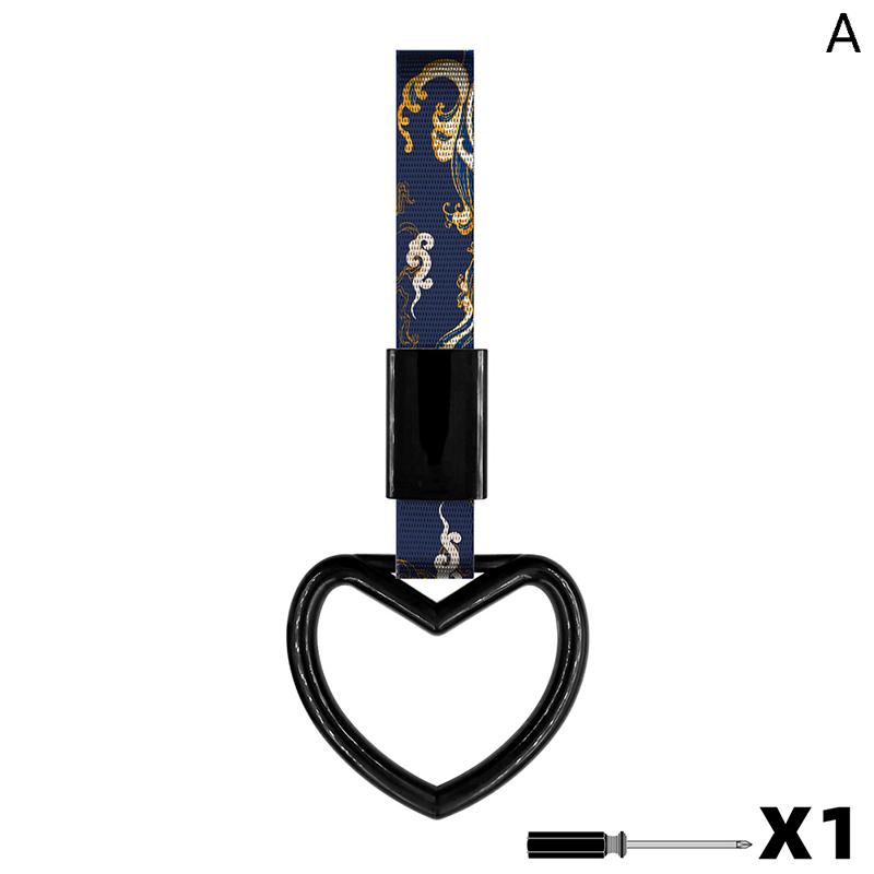 Car Hanging Decoration Heart Shape Auto Japanese Style Interior Pull ring Universal Charm Loop Automobile Accessories