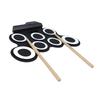 Kids Electronic Drum Set Simulation Sound Soft Silicone Roll Up Drum Practice Pad with Foot Pedal