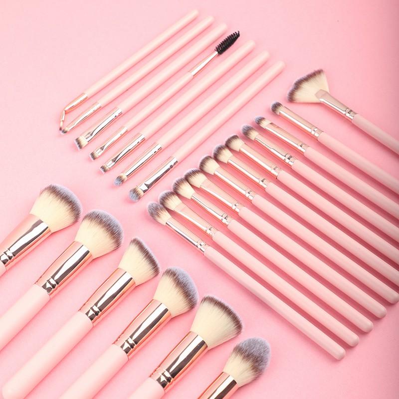 24pcs Makeup Brush Set Professional Full Face Brushes Wooden Handle Foundation Concealer Blush Powder Eyeshadow Blending