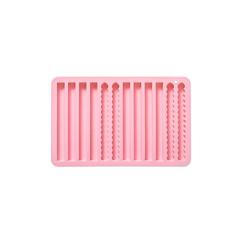 

Chocolate Mold 12 Cavity Strip Silicone Small Size Non-Stick Pretzel Mold For Cheese, Gummy Bars, Crayons, Cupcake Decoration рожевий
