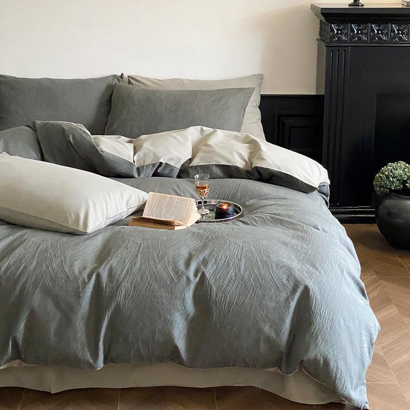100 High-Grade Pure Cotton Four-Piece Set, Class A Maternal And Infant Grade Cotton Jacquard Quilt Set, Light Luxury Bedding Set