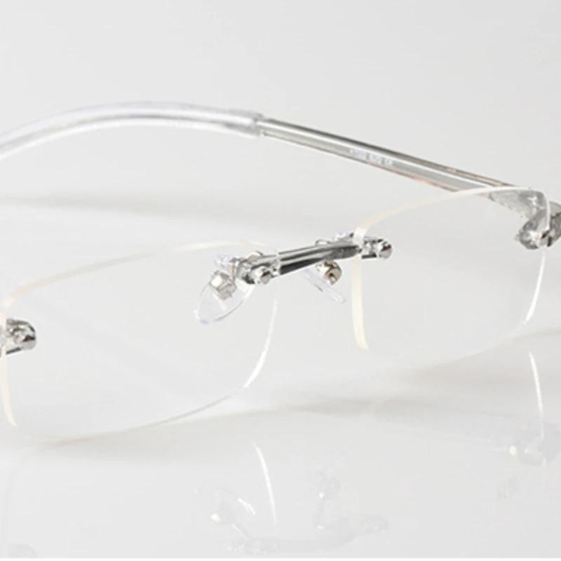 Vintage Rimless Finished Myopia Glasses Ultralight Soft Men Women Ultralight Resin Nearsighted Eyeglasses Diopters 100~400