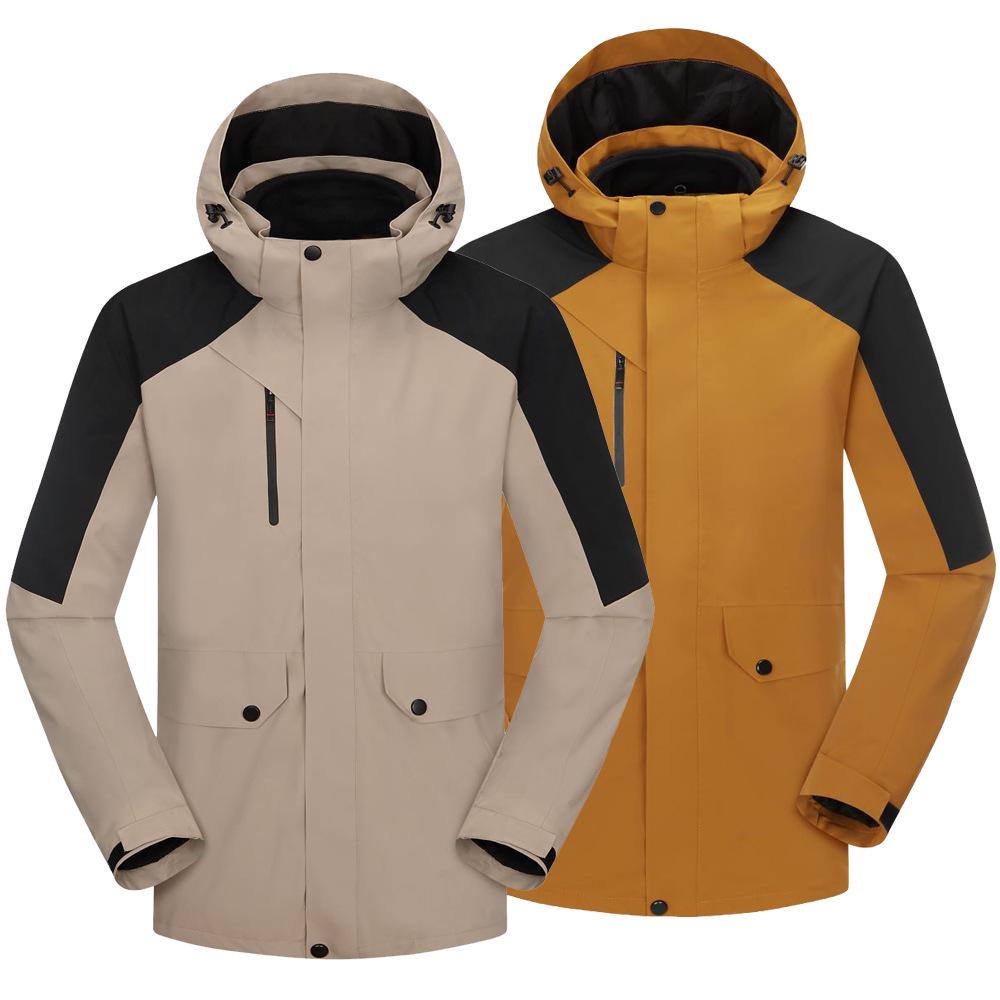 Autumn/Winter Outdoor Windproof Jacket & Workwear Two-Piece Cold-Proof 3-in-1 Mountaineering Suit for Men & Women