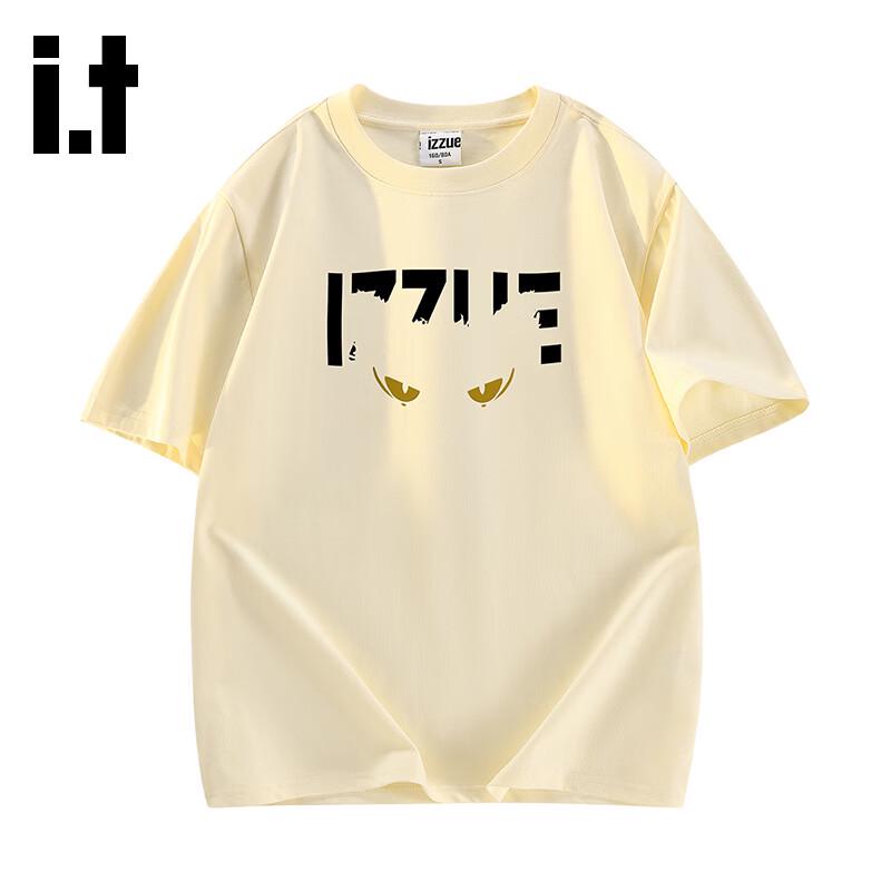 izzue Unisex Pure Cotton Letter Print Short Sleeve T-Shirt