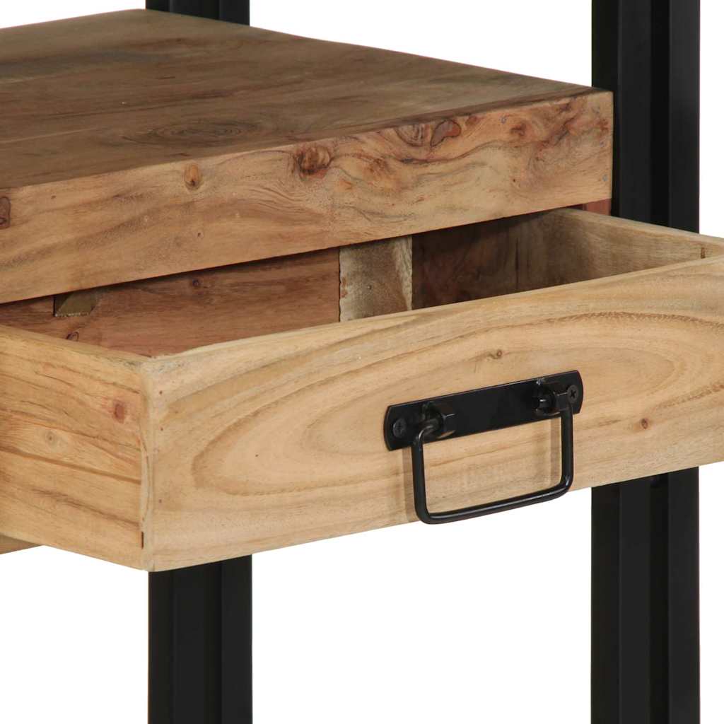 Console Table with Shelf Brown 90 X 33 X 75 Cm Solid Acacia Wood