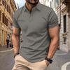 Men Textured Mesh Short Sleeve Polo Shirt