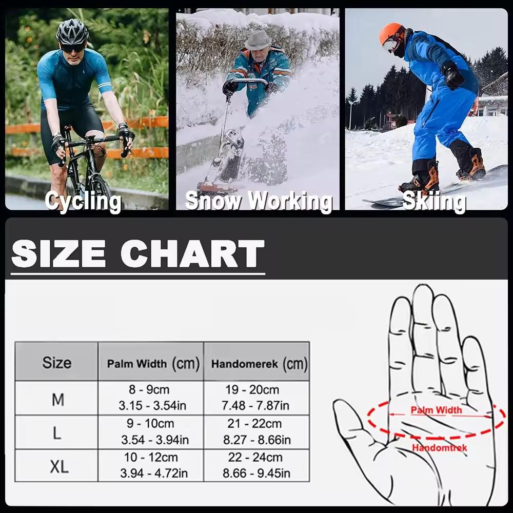 Winter Touch Screen Waterproof Gloves Men's Outdoor Cycling Skiing Waterproof Gloves Thickened Warm Non Slip Full Finger Gloves