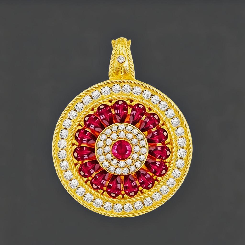 Gold-Plated Rotatable Diamond Rose Compass Pendant Necklace