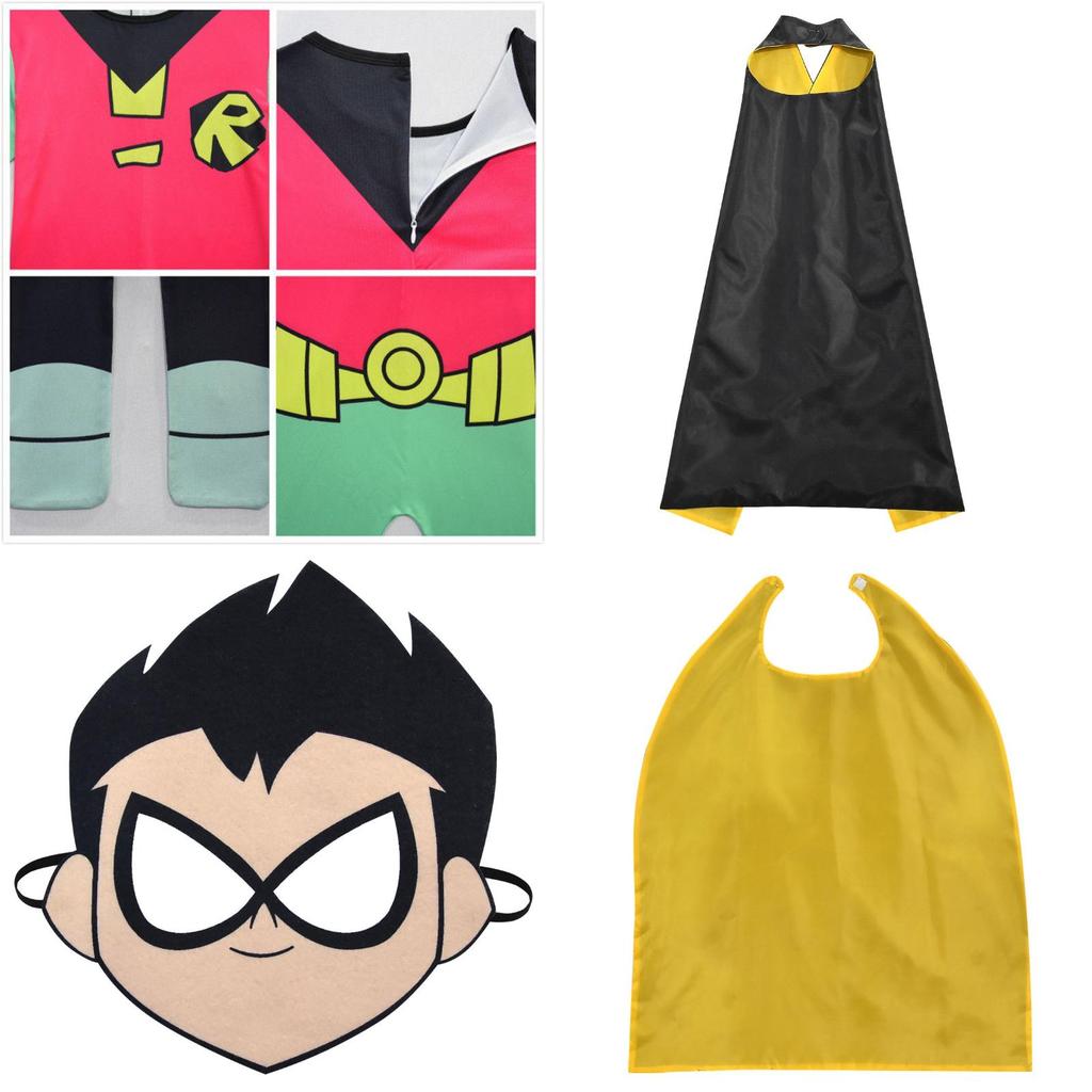 Anime Teen Titan Robin Costume For Boys Perfect Superhero Cosplay Jumpsuit**