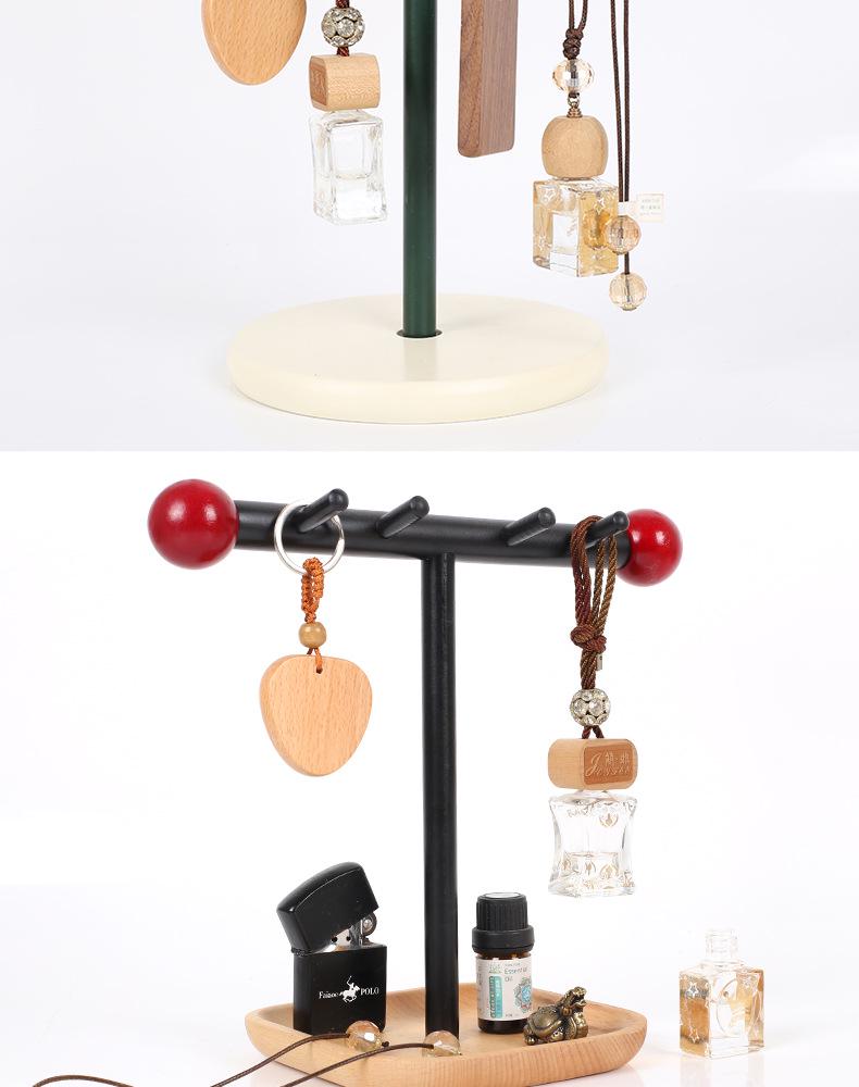 Solid Wood Jewelry and Key Holder Tray for Desktop Cosmetics and Sundries
