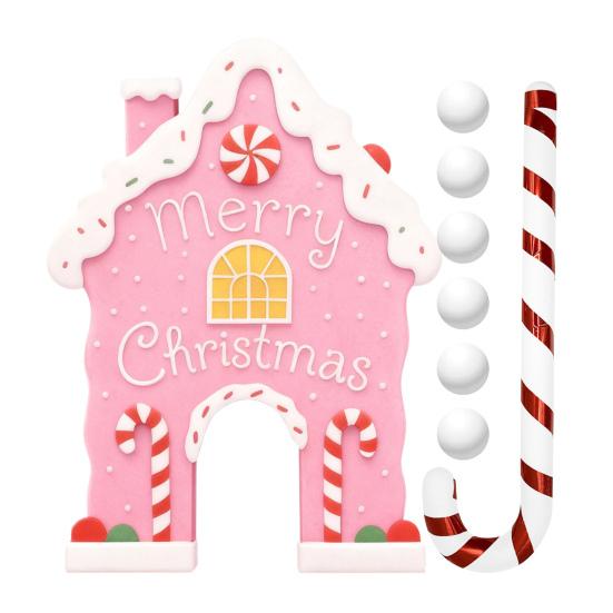 Yousheng Christmas Gingerbread Golf Game Set Indoor Party Activity Golf Game with Candy Cane Club And 6 Balls Holiday Party Games for Family Kids