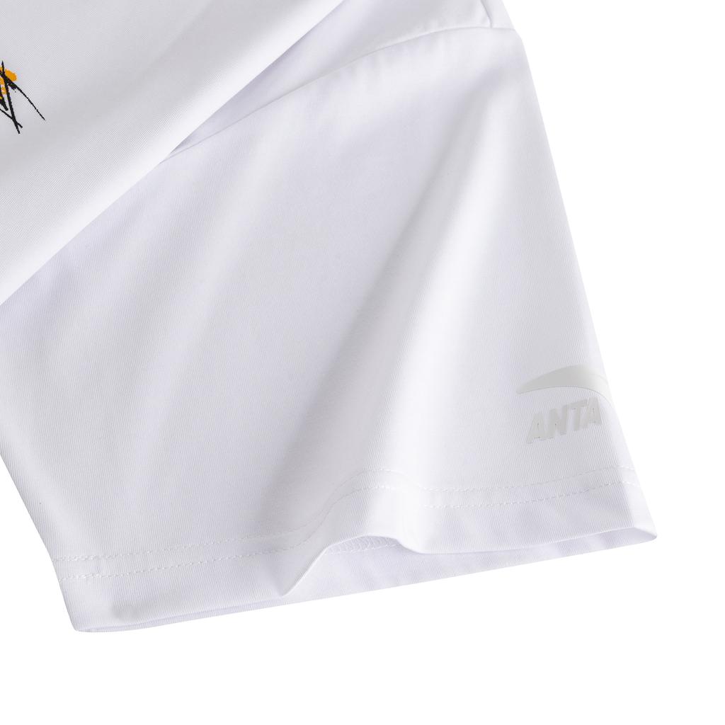 Anta Classic Logo Print Graffiti Casual Fashion Loose Comfortable Breathable Sweat-Absorbing Knitted Short Sleeve T-Shirt Men Tops 952628105-11