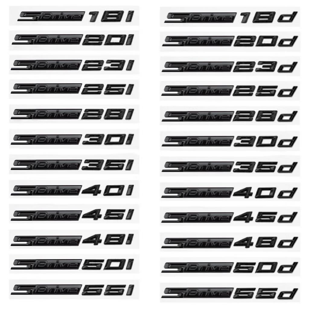Car Emblem Sticker 3D ABS Glossy Black SDrive18i 20i 23i 25i 28i 30i 35i 40i 45i 50i 55i For BMW X1 X2 X3 X4 X5 X6 X7 GT