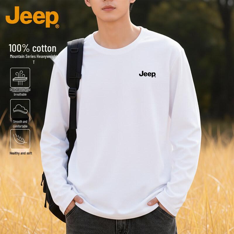 

Мужская футболка JEEP из чистого хлопка, плотная, с длинным рукавом S