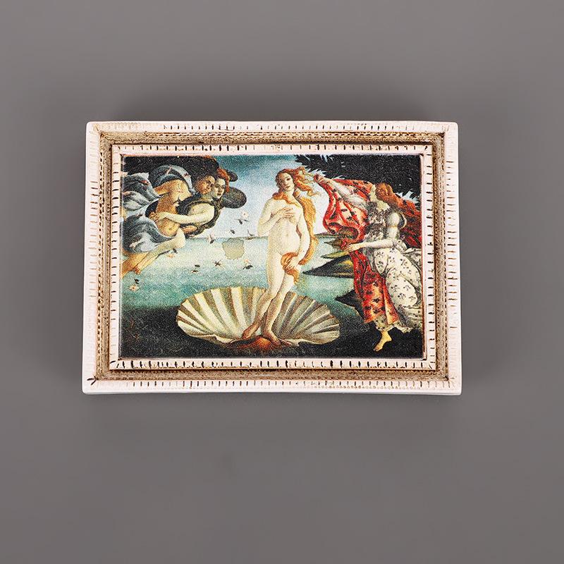 Magnet de frigider din rășină 3D: Pictură Faimoasă Autocolant Personaj Retro