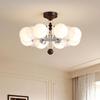French Luxury Glass Chandelier - Modern Minimalist Lighting for Bedroom or Study