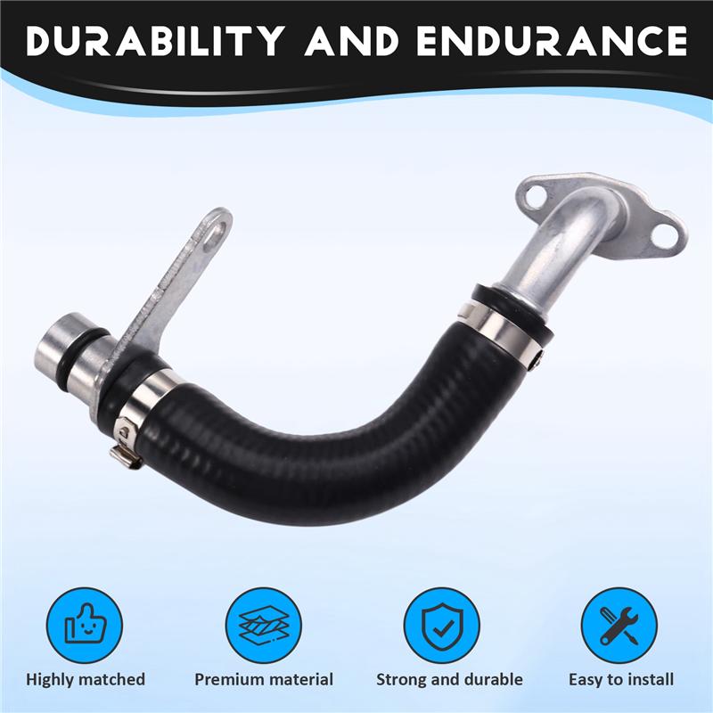 

For BMW Compatible Turbocharger Cooling Tube Hose-Parts 11538663516 11538663517 11428626652 11428626653 Black Silver