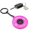 Rubber Fitness Keychain Weightlifting Theme 45lb Engraved Plate Keyring Lightweigh Barbell Plate Key Chain Accessory