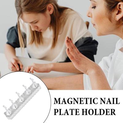 Magnetický stojánek na nehty Držák pro vystavení umělých nehtů Profesionální sada na nehtové umění s oboustrannou lepicí páskou DIY doplňky pro nehtové umění