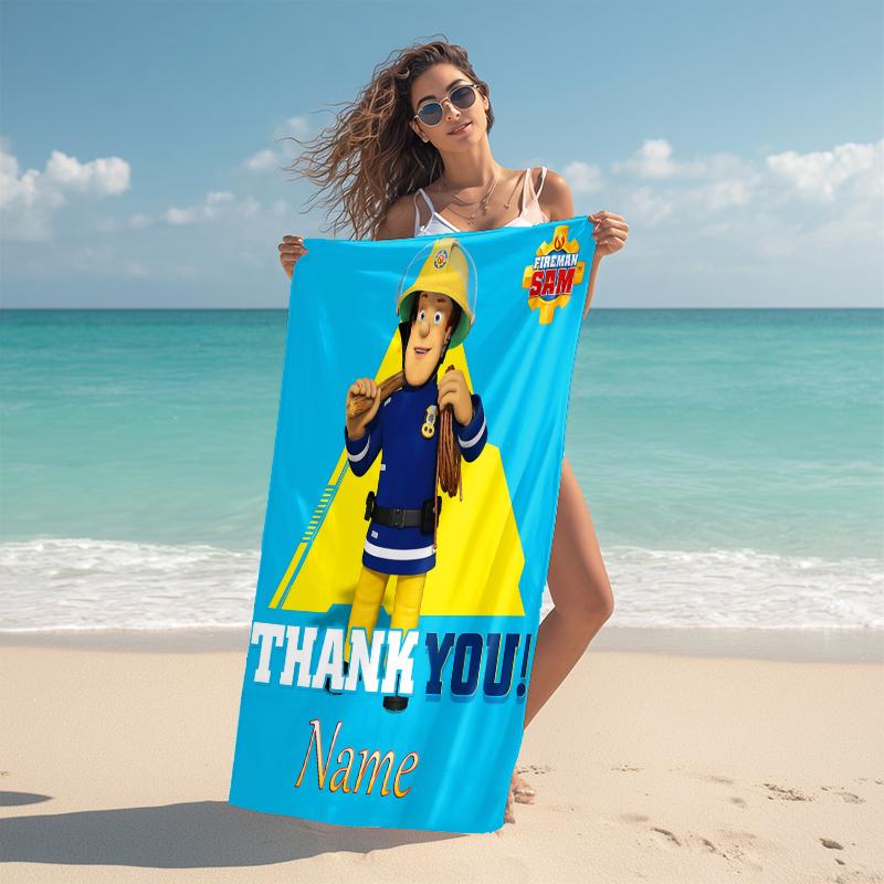 Personalized Fireman Sam's Lighthouse Adventure Beach Towel Microfiber Beach Towel Thin Absorbent for Beach Swimming Yoga Bath Sports. 0910188