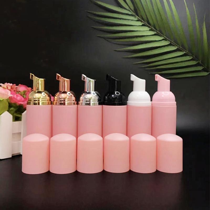 1Pc 60ml Pink Plastic Foamer Pump Bottle Empty Face Lashes Cleanser Cosmetic Bottle Soap Dispenser Foam Bottle Wholesale