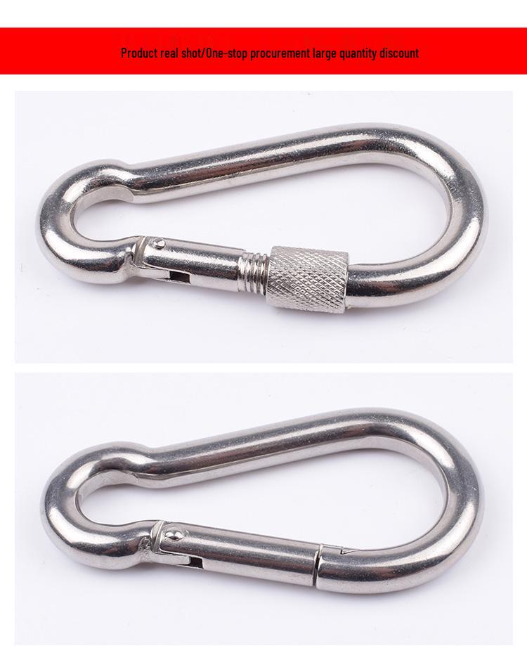 304 Stainless Steel Spring Buckle Carabiner: Dog Chain Hook, Key Ring, Safety Clip