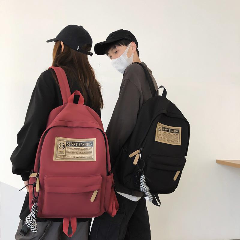 Backpack Girls Port School Bag High School College Student Couple Backpack Large Capacity Simple Backpack