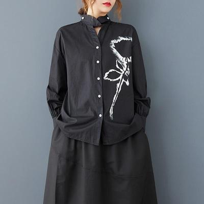 Camicie e bluse oversize in cotone a maniche lunghe per camicette casual larghe primaverili ed estive da donna con bottoni