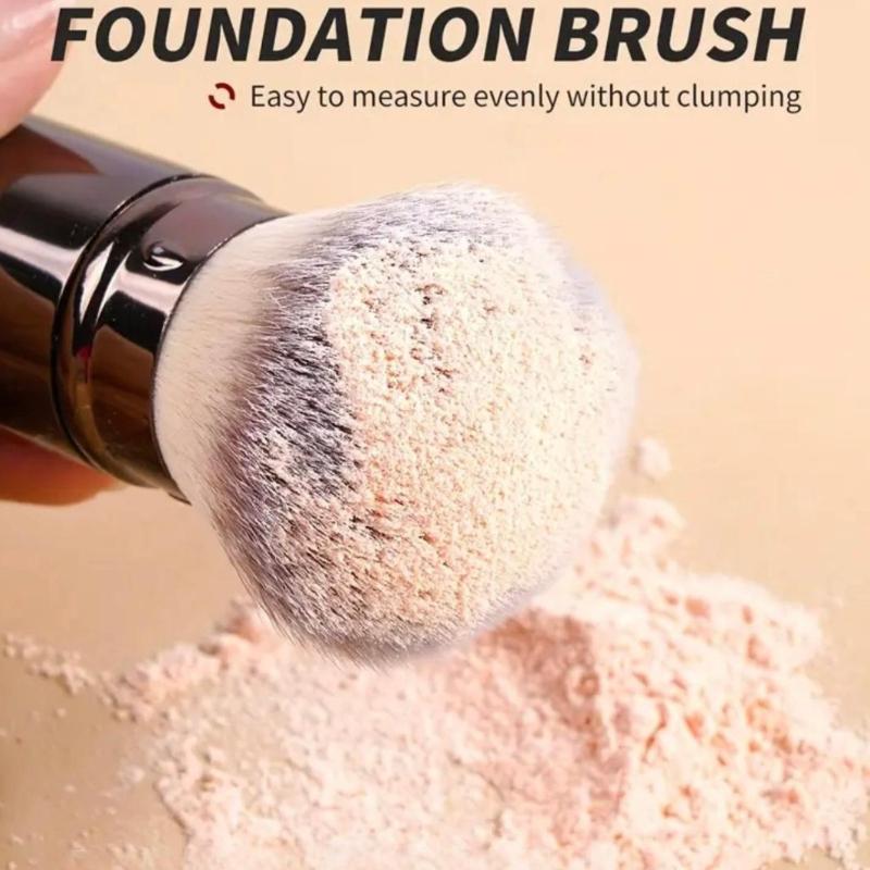 Retractable Brush Loose Powder Brush Makeup Brush Foundation Brush Beauty Tool Blush Brush Aluminum Tube with Cover