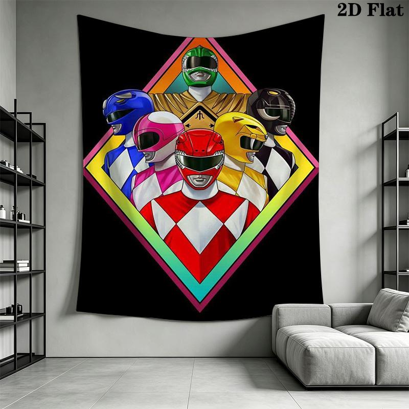 Power Rangers Ultimate Teamup Tapestry Wallmounted Background Cloth Soft Atmospheric Background Cloth Work Of Art