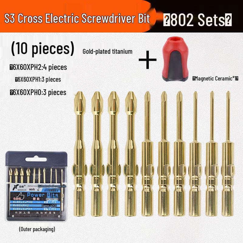 Nigao S3 Phillips 801 Impact Driver Bit - Strong Magnetic, High Hardness, 5mm Shank Phillips Head