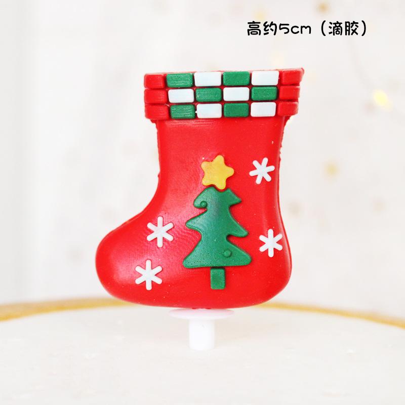 

1pcs Merry Christmas Cake Topper Cartoon Santa Claus Elk Snowman Shape Cake Decor 2025 Christmas Birthday Cake Topper Decor