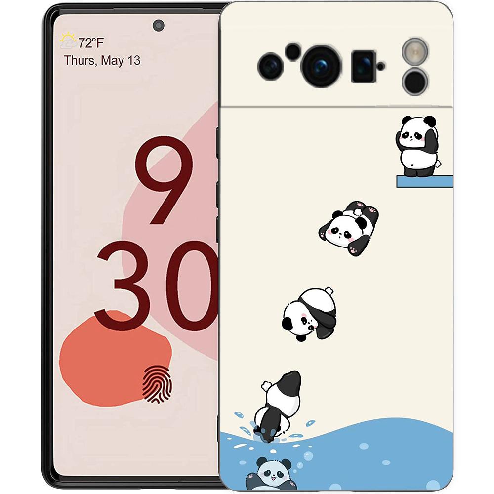 For Google Pixel 10 Pro Phone Case Pixel 9 Pro XL TPU Case Pixel 8 Pro 9A 8A 7A 7 6A 6 Pro Soft Cover Cartoon Panda