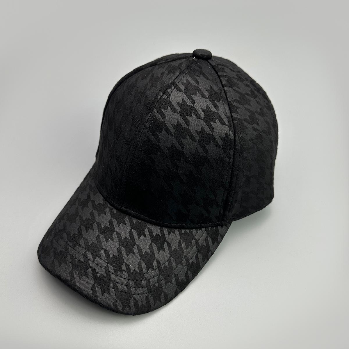 Klassische Retro-Hundebein-Baseballkappen Neue Unisex-Sonnenblende Farbblock Atmungsaktives Leder Vielseitig Ins Mode Schirmmützen 52-60cm black