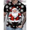Men's T-shirt Santa Claus 3D printed men's T-shirt street fashion men's Christmas T-shirt daily casual short sleeved