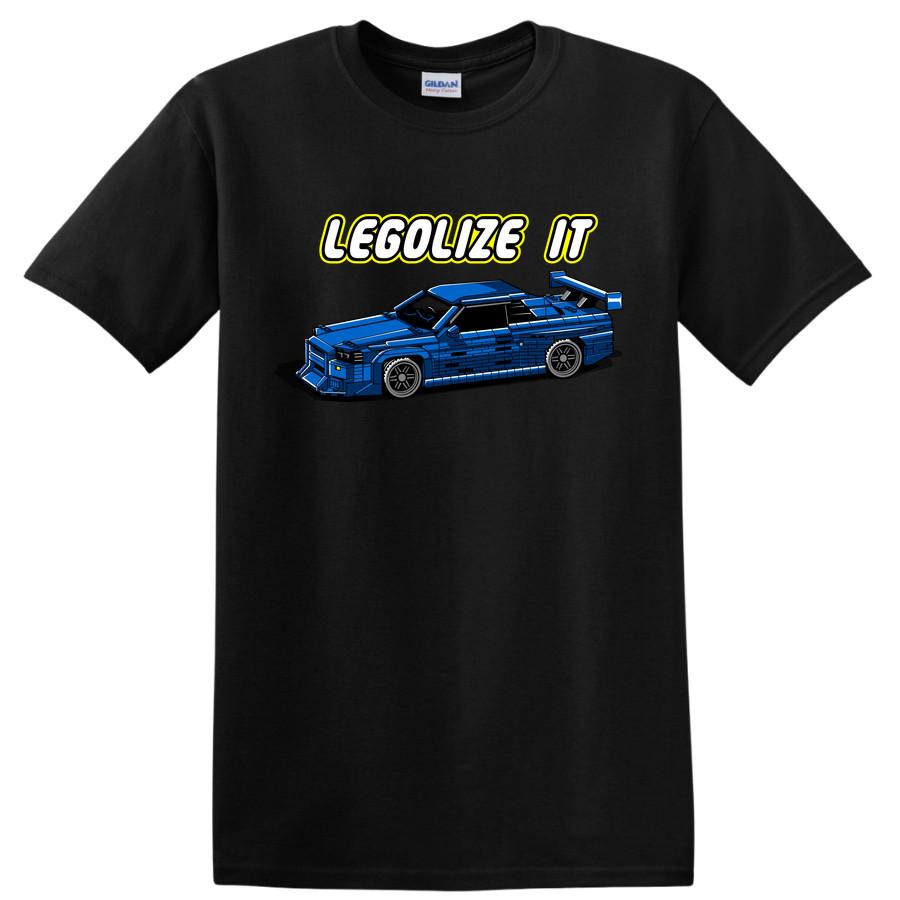 Legalize It Car Graphic T Shirt Cool Racing Tee Retro Blue Sports Car Design L