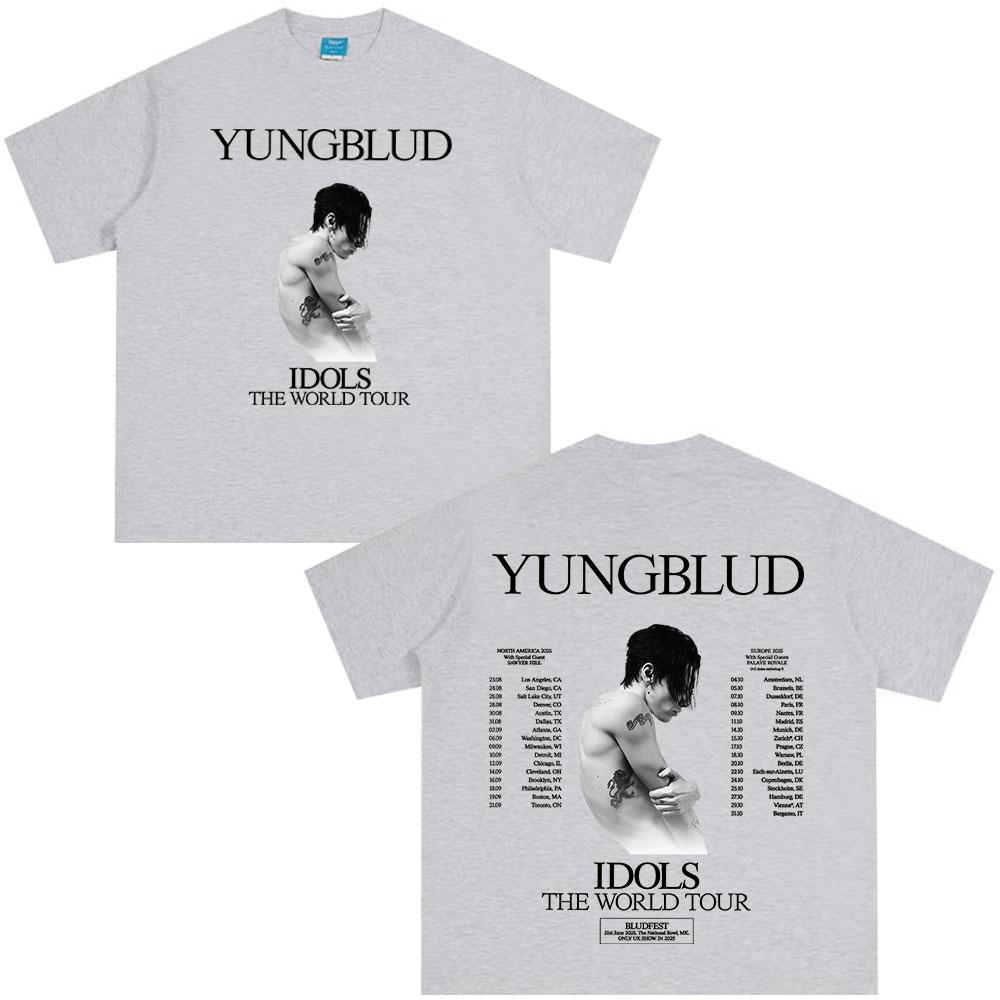Yungblud IDOLS The World Tour 2025 T Shirts Fans Gift Unisexs Women Hip Hop Short Sleeve Tshirts Oversized Casual Cotton Tshirt