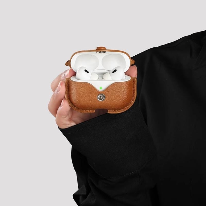 For Airpods Pro3 Case Leather Business Earphone Case Headset Shell Headphone Cover For Apple Air Pod2 3 Pro 2nd Generation