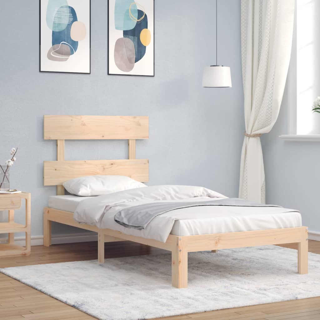 Vidaxl Bed Frame Without Mattress, 90X200 Cm, Solid Pine Wood