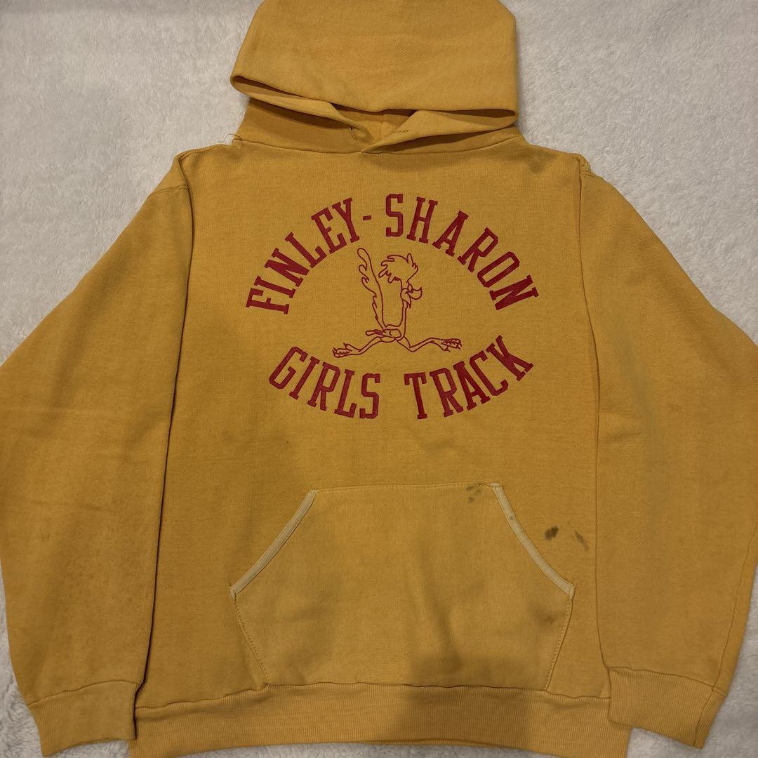 

[USED] 60s-70s Road Runner Hoodie Sweatshirt, Yellow, Made in USA