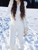 Women's Winter Ski Jumpsuit with Fur Collar and Hood