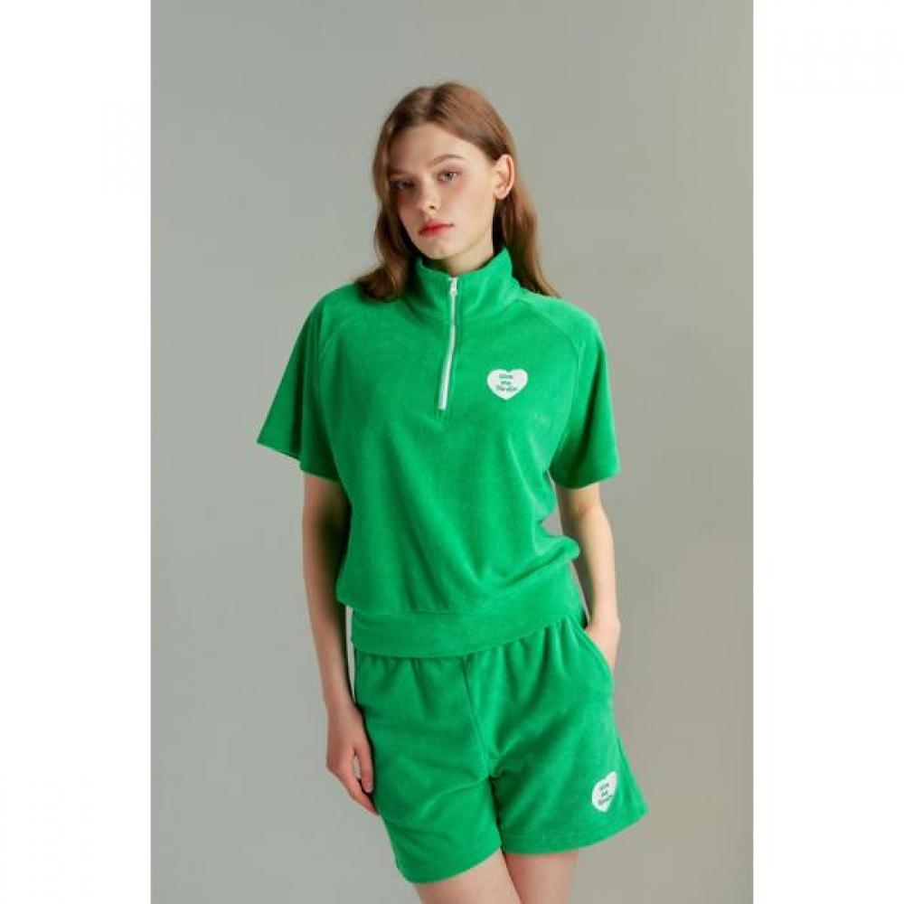 Goxo Terry Half Zip Green Give Me Buddy S(44-55)