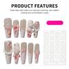10Pcs Cute Pink Candy Bear Artificial Nails for Women DIY Manicure