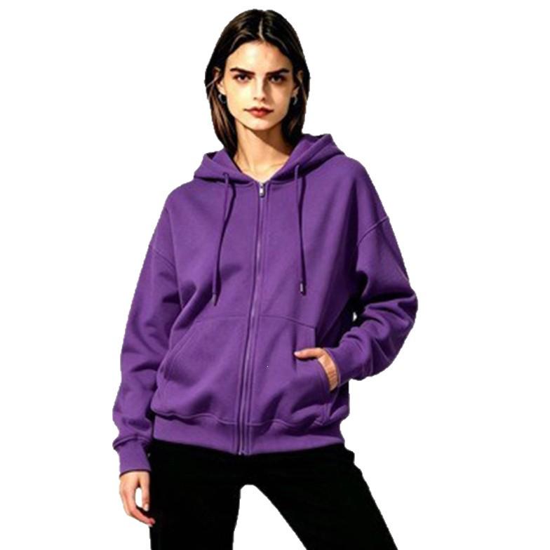 Colorful Loose Fit Zipper Hoodie Sweatshirt