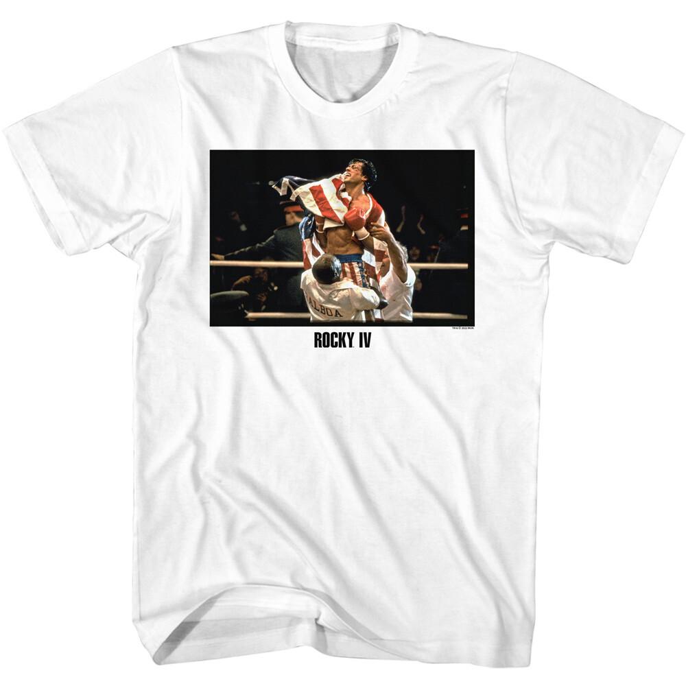 Rocky IV Movie Training Staff Holding Rocky After Ivan Drago Win Men T Shirt XXXL